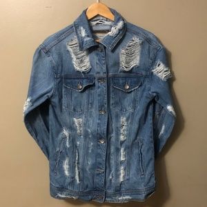 CELLO DENIM RIPPED JACKET SIZE S
